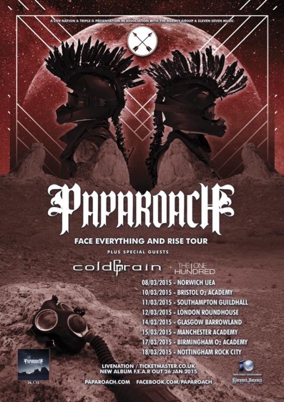 Papa Roach UK tour poster