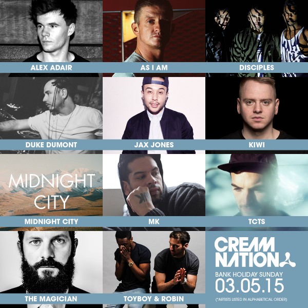 Cream Nation line-up 2015