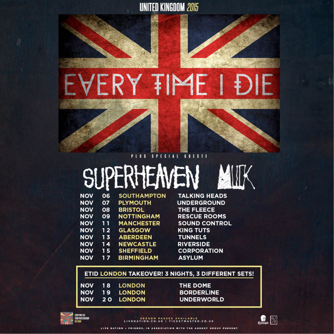 Every Time I Die 2015 UK tour