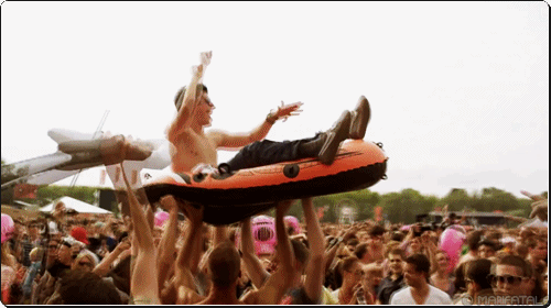 Festival crowd surf