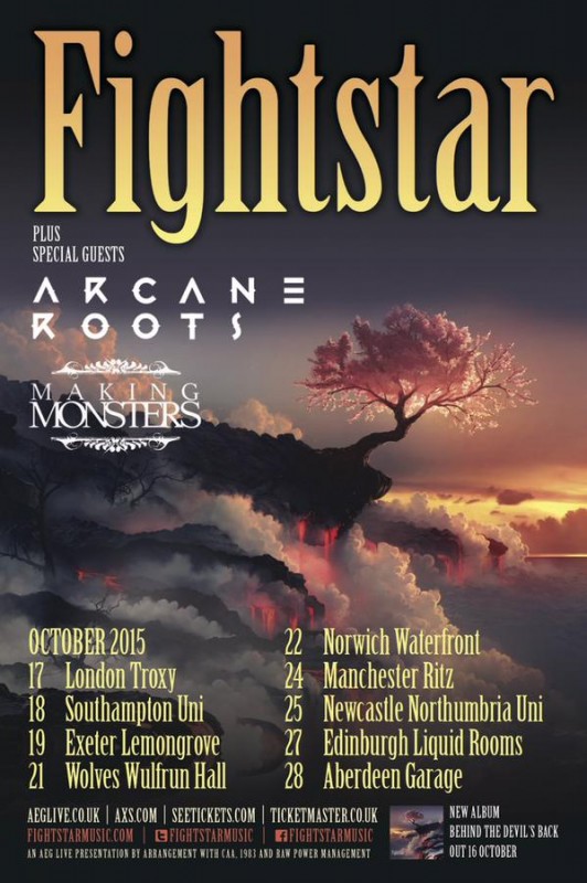 Fightstar 2015 tour with Arcane Roots