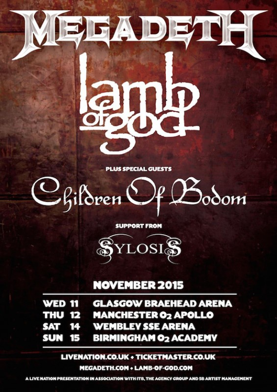 Megadeth tour Lamb of God