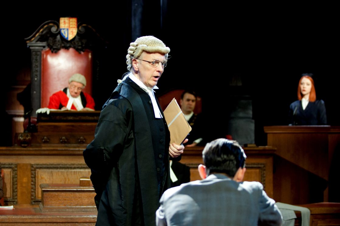 Philip Franks and the cast in Witness for the Prosecution (Credit : Sheila Burnett)