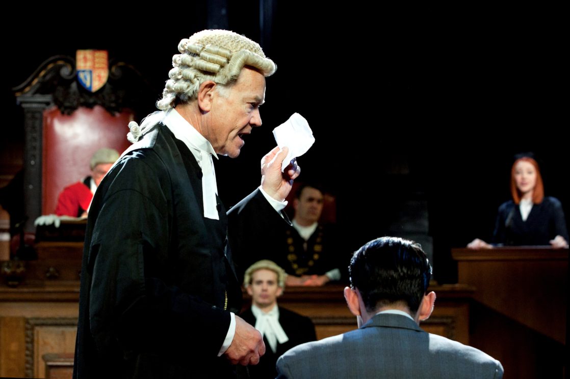 David Yelland and the cast in Witness for the Prosecution (Credit : Sheila Burnett)