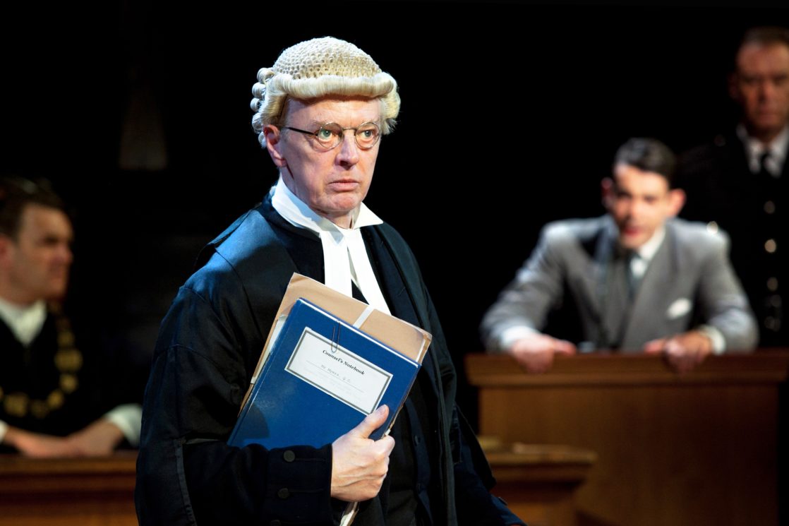 Philip Franks, Jack McMullen and the cast in Witness for the Prosecution (Credit : Sheila Burnett)