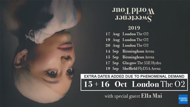Ariana Grande Adds Two London Dates To Sweetener Tour