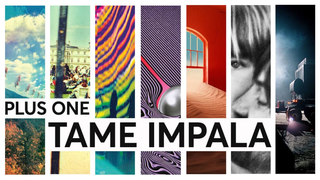 A montage of Tame Impala album art