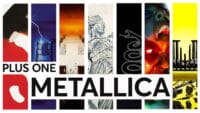 A montage of Metallica album covers