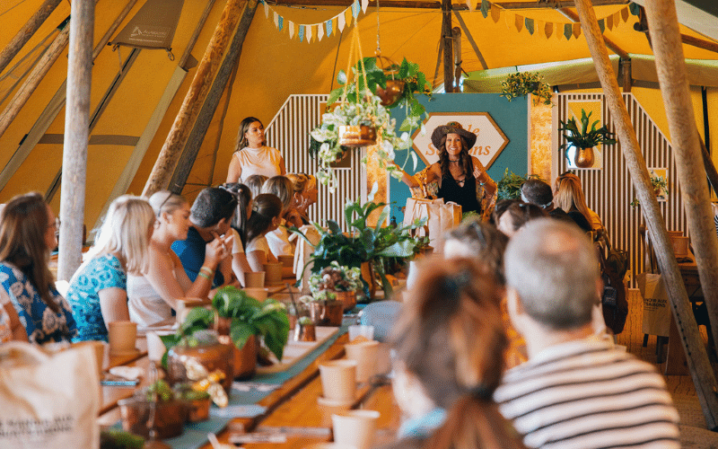 Guests seated to eat at Big Feastival 