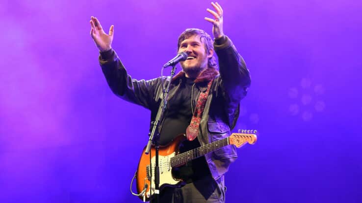 Brian Fallon of The Gaslight Anthem performs at PNC Bank Arts Center on October 08, 2022 in Holmdel, New Jersey