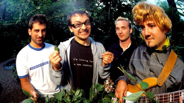Wheatus, in the garden behind Abbey Road recording studios in London, United Kingdom, 2000.