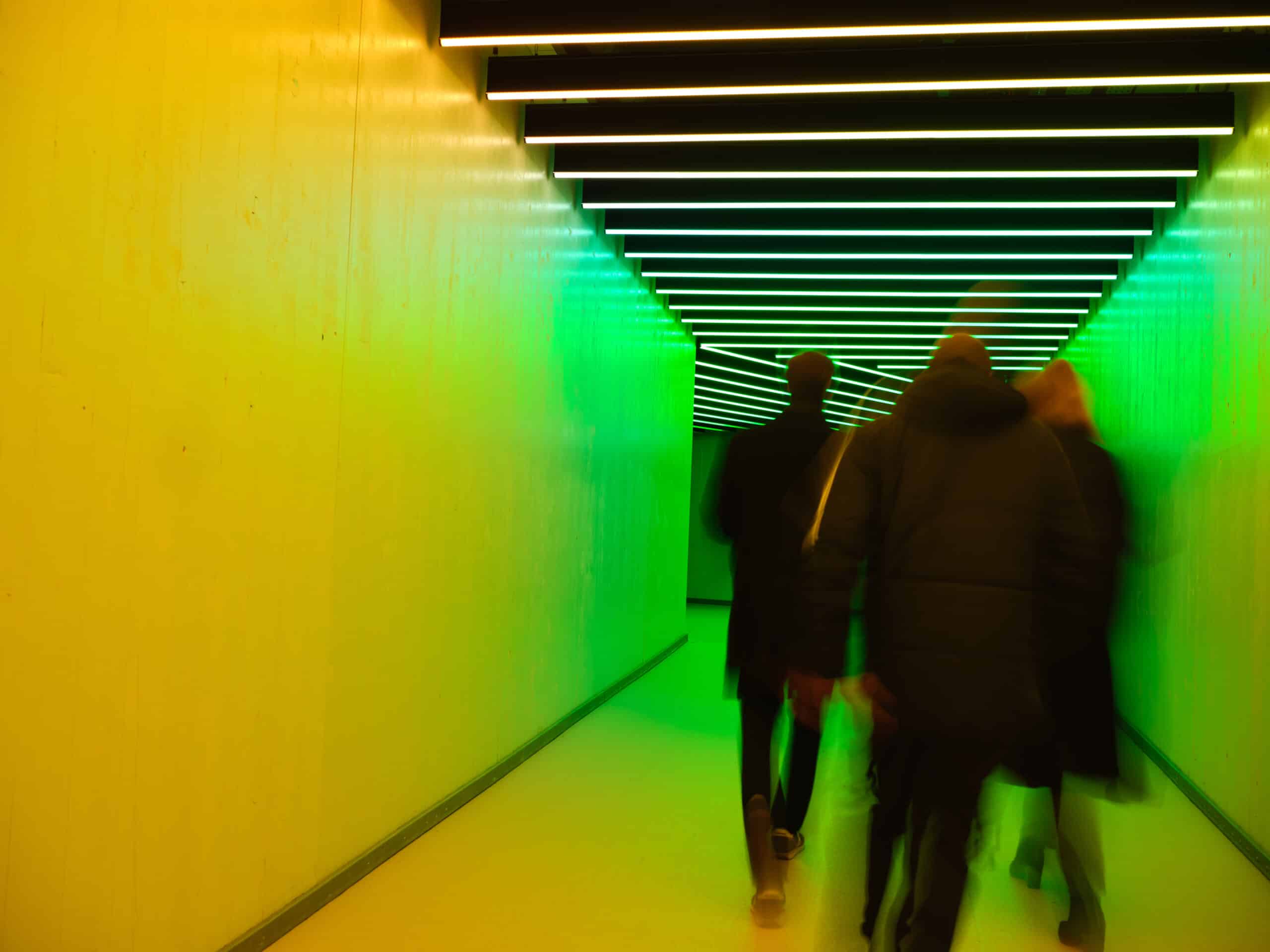 Fans go through Oceanbird Lounge ABBA Arena tunnel