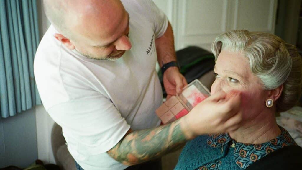 Craig Forrest-Thomas working backstage on Gabriel Vick as Mrs Doubtfire