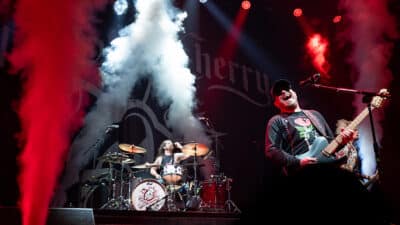 Chris Robertson of Black Stone Cherry on stage at Manchester Arena on February 02, 2023