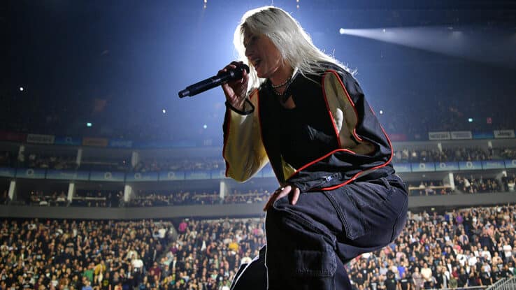 Emily Armstrong of Linkin Park performs during the 'From Zero World Tour' at The O2 Arena on September 24, 2024