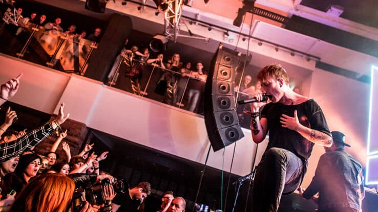 Mikey Chapman of Mallory Knox performs at Cardiff University on October 4, 2015