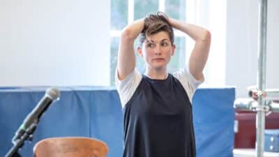 Jodie Whittaker in rehearsals for The Duchess