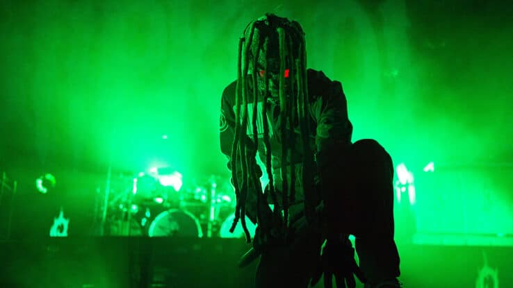 Corey Taylor of Slipknot performs at The O2 Arena