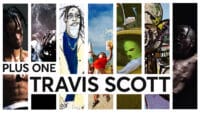 A montage of album covers by Travis Scott