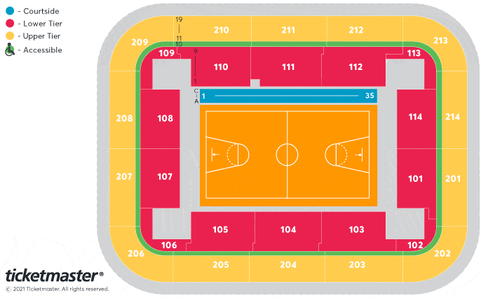 The seating plan for Copper Box Arena