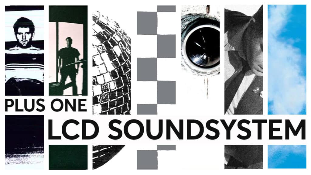 A montage of album art by LCD Soundsystem