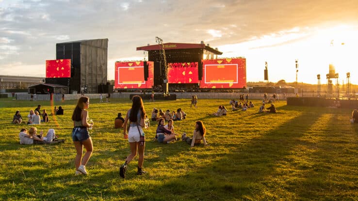 View of guests exploring the Arena space ahead of the main show day at Reading Festival