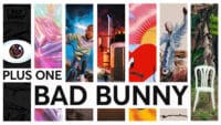 A montage of Bad Bunny album art