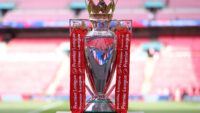LONDON, ENGLAND - AUGUST 10: The Premier League trophy is seen during the 2025 FA Community Shield match between Crystal Palace and Liverpool at Wembley Stadium on August 10, 2025 in London, England. (Photo by James Gill - Danehouse/Getty Images)