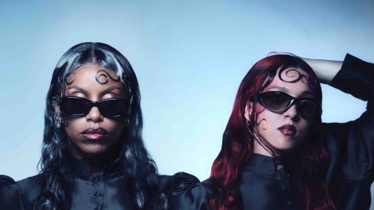 A promotional image of the rock duo Nova Twins.