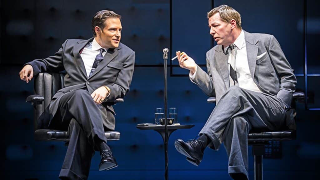 Sean Hayes and Ben Rappaport in the West End production of Good Night, Oscar at the Barbican Theatre