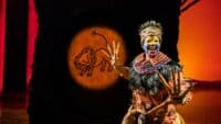 Rafiki in the West End production of The Lion King at the Lyceum Theatre