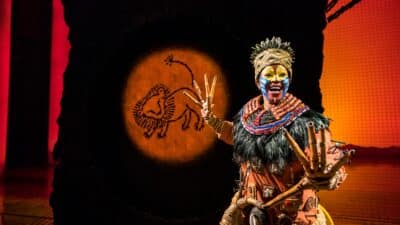 Rafiki in the West End production of The Lion King at the Lyceum Theatre