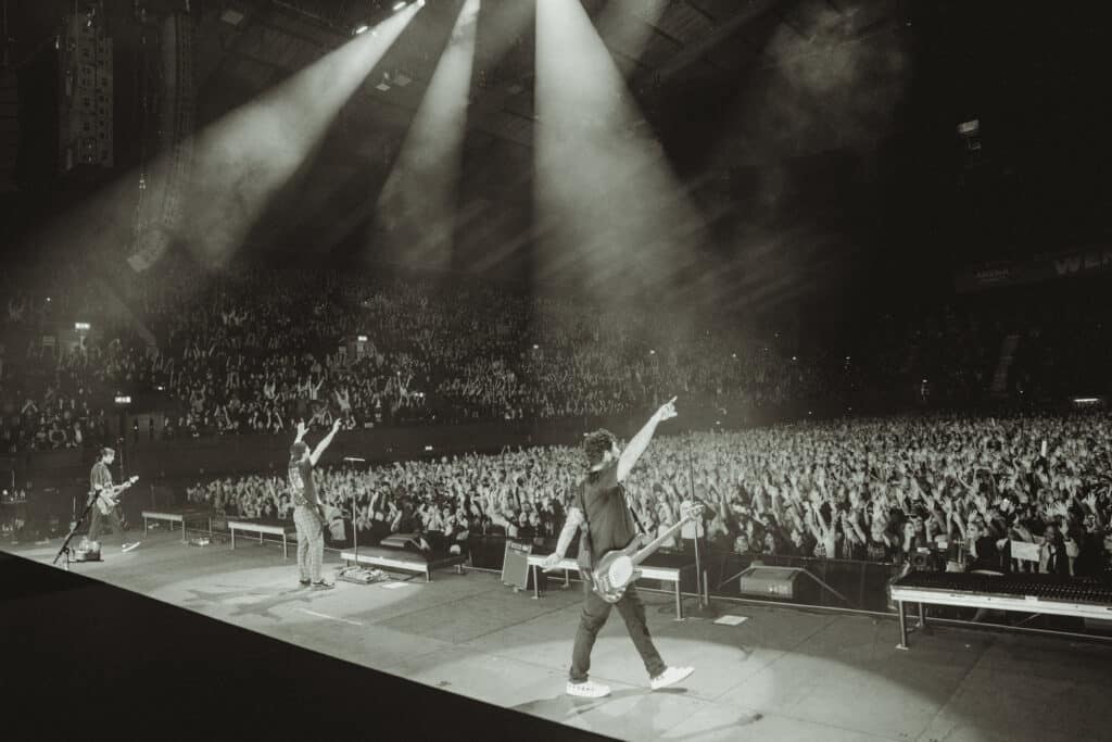 The band Pierce The Veil performing live in Wembley Stadium