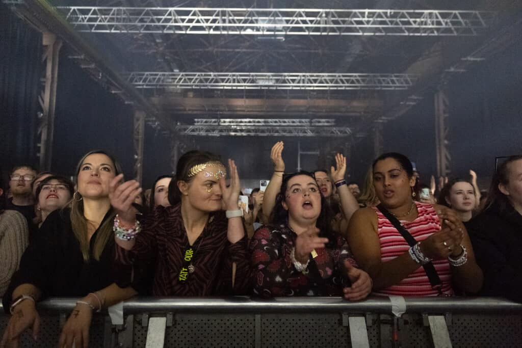 Music fans attend Loreen's performance at SWG3 Galvanizers on November 08, 2023 in Glasgow, Scotland