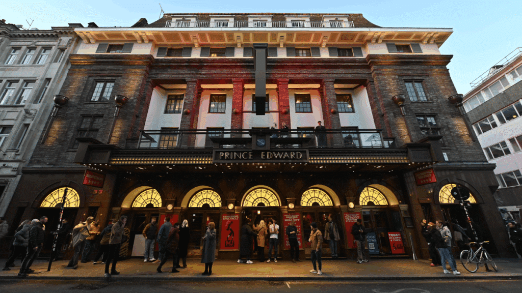 The exterior of Prince Edward Theatre in London's West End