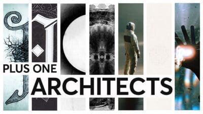 A montage of album art from Architects