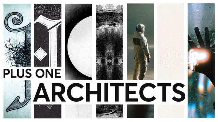 A montage of album art from Architects