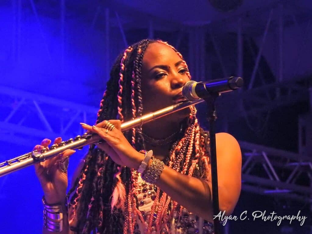 Michele Henderson playing the flute