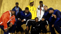 Rap Group The Wu-Tang Clan posing for a portrait