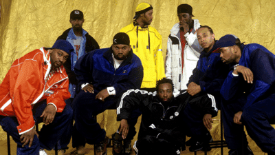 Rap Group The Wu-Tang Clan posing for a portrait