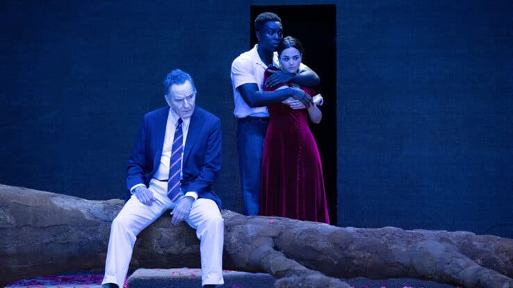 Bryan Cranston, Paapa Essiedu and Hayley Squires on stage in All My Sons