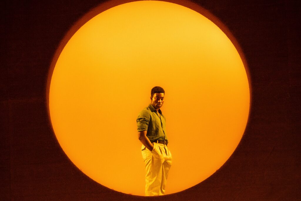 Paapa Essiedu on stage in All My Sons