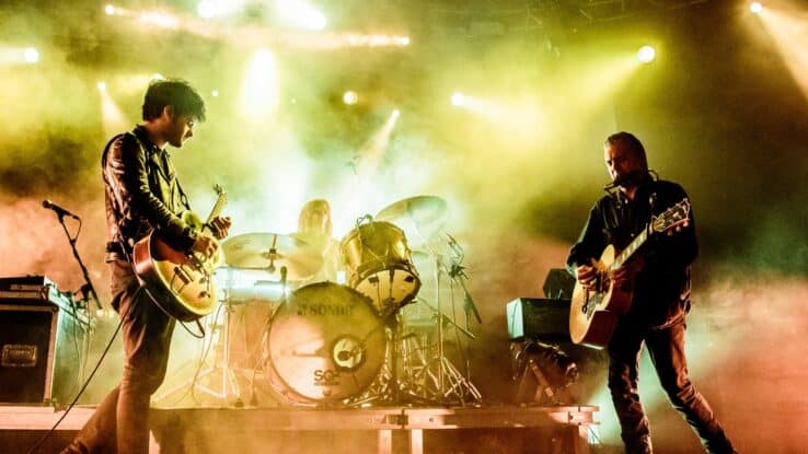 Rock band Black Rebel Motorcycle Club performing live.