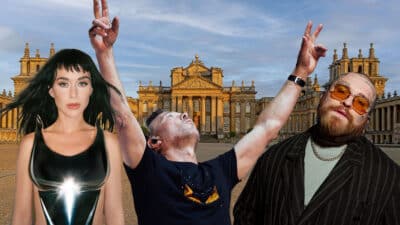 Katy Perry, Pete Tong and Teddy Swims in front of Blenheim Palace
