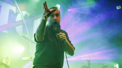 Neil Fallon from Clutch performs onstage