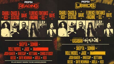 Reading and Leeds festival line-up posters for 2026
