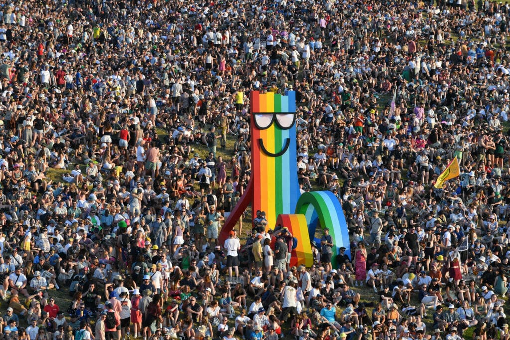 The crowds at Glastonbury festival 