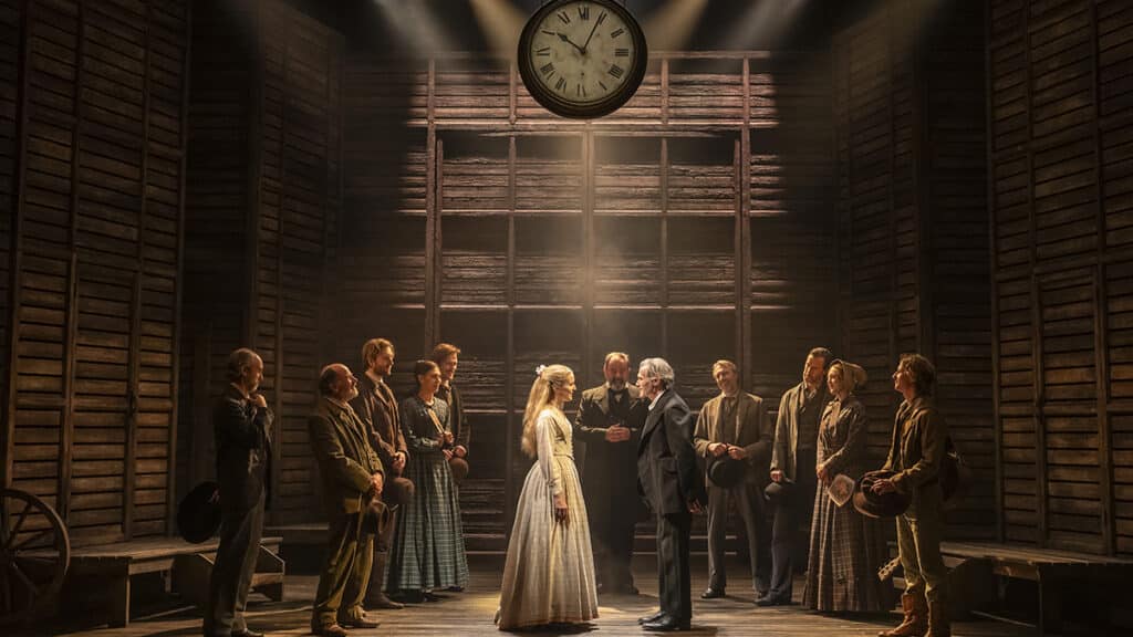 Denise Gough and Billy-Crudup with the ensemble of High Noon on stage