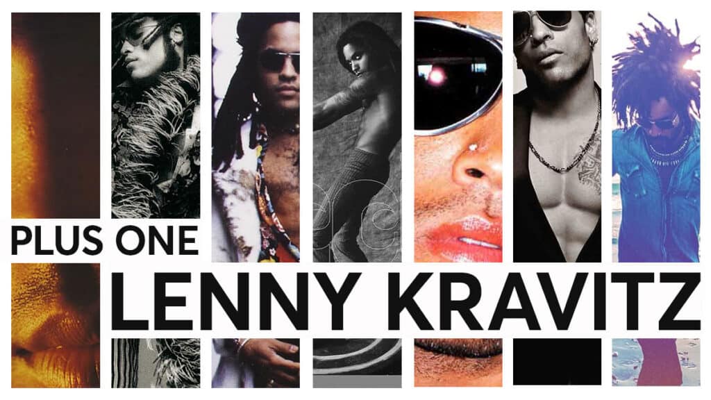 A montage of Lenny Kravitz album art