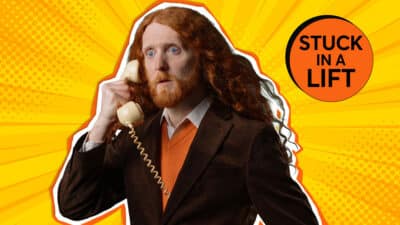 Alasdair Beckett King on the phone